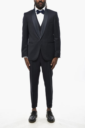 Abito Tre Pezzi CERIMONIA con Gilet in Lana Vergine Con Collo Sciallato