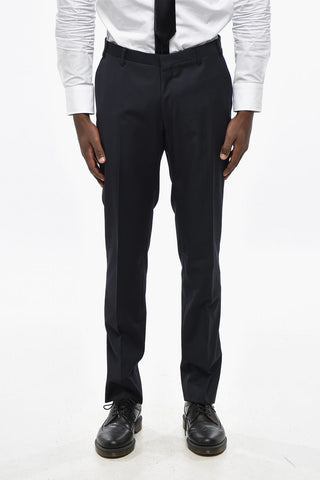 Three-Piece Virgin Wool Suit with Double Vents, Peak Lapel and Waistcoat
