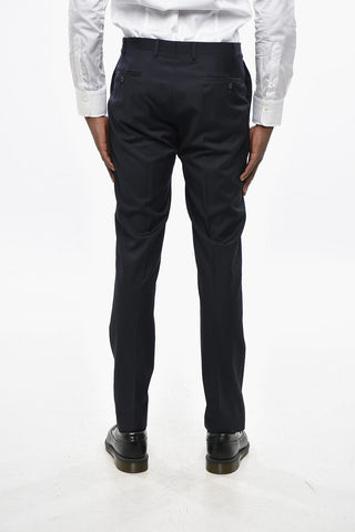 Three-Piece Virgin Wool Suit with Double Vents, Peak Lapel and Waistcoat