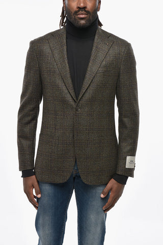 CC COLLECTION Houndstooth Patterned Cashmere Blend Blazer