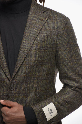 CC COLLECTION Houndstooth Patterned Cashmere Blend Blazer