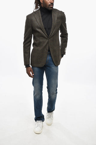 CC COLLECTION Houndstooth Patterned Cashmere Blend Blazer