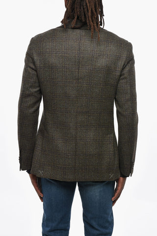 CC COLLECTION Houndstooth Patterned Cashmere Blend Blazer