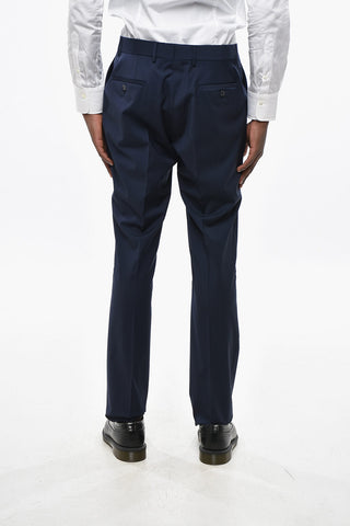 CC COLLECTION Double-Breasted Stretch Wool Suit with Peak Lapel