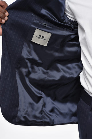 CC COLLECTION 슬림 핏 순모 핀스트라이프 수트