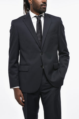 Two-Button Virgin Wool Suit with Two Vents