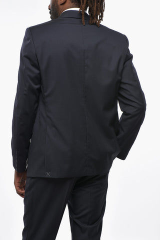Two-Button Virgin Wool Suit with Two Vents