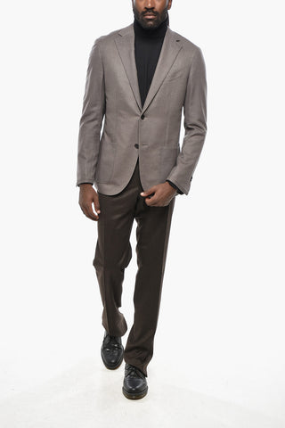 Cashmere and Silk 2 Buttons Blazer with Norch Lapel