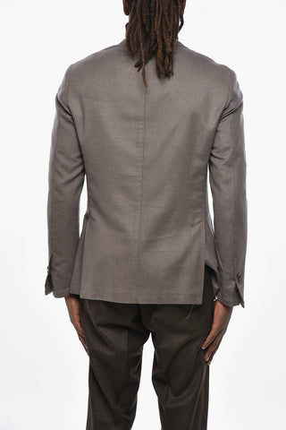 Cashmere and Silk 2 Buttons Blazer with Norch Lapel