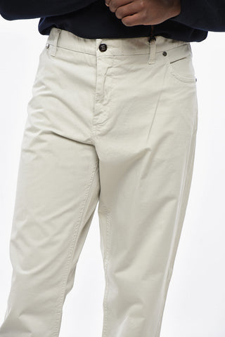 ID Pantaloni in Cotone con Tasche a Filo