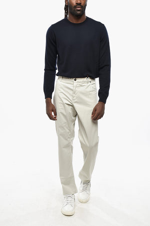 ID Pantaloni in Cotone con Tasche a Filo