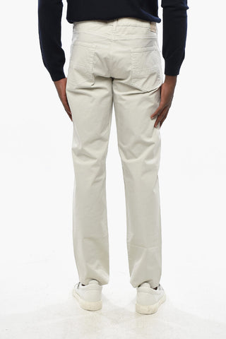 ID Pantaloni in Cotone con Tasche a Filo