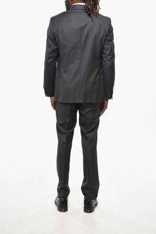CC COLLECTION Virgin Wool Side Vents Notch Lapel 2-Button Suit