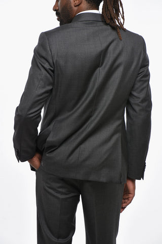 CC COLLECTION Virgin Wool Side Vents Notch Lapel 2-Button Suit