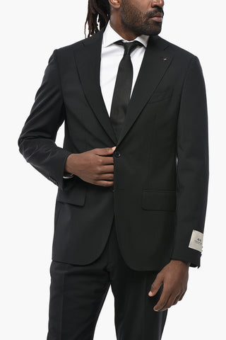 CC COLLECTION Stretch Wool Suit with Flap Pockets