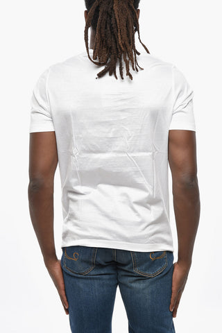 Solid Color Cotton Jersey Crew Neck T-Shirt