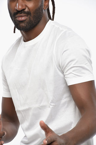 Solid Color Cotton Jersey Crew Neck T-Shirt