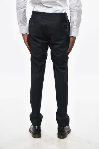 Two-Button Virgin Wool Suit with Double Vents and Flap Pockets