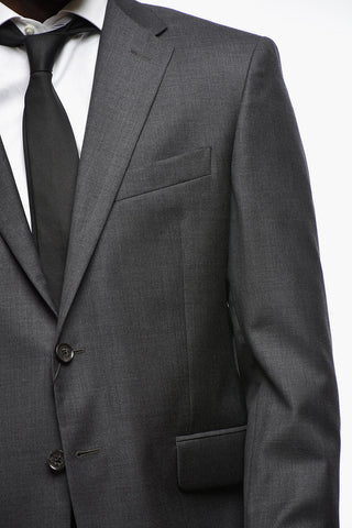 CC COLLECTION Virgin Wool Flap Pockets 2-Buttons Suit