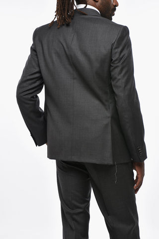CC COLLECTION Virgin Wool Flap Pockets 2-Buttons Suit