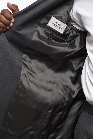 CC COLLECTION Virgin Wool Flap Pockets 2-Buttons Suit