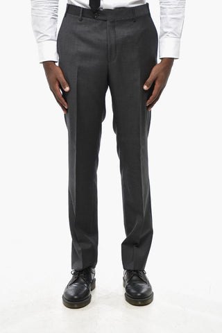 CC COLLECTION Virgin Wool Flap Pockets 2-Buttons Suit