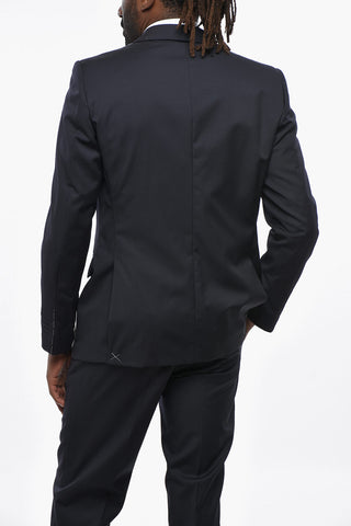 Virgin Wool Three-Piece Suit with Waistcoat and Classic Lapel