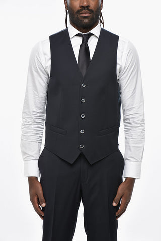 Virgin Wool Three-Piece Suit with Waistcoat and Classic Lapel