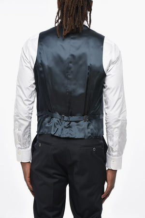 Virgin Wool Three-Piece Suit with Waistcoat and Classic Lapel