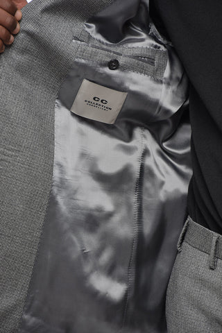 CC COLLECTION Anzug aus Schurwolle mit Pin-Check-Muster