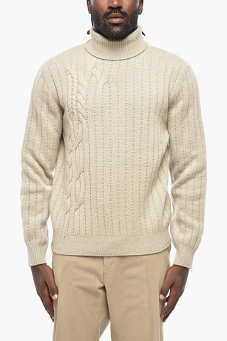 CIRCLE Virgin Wool and Cashmere Turtleneck Sweater