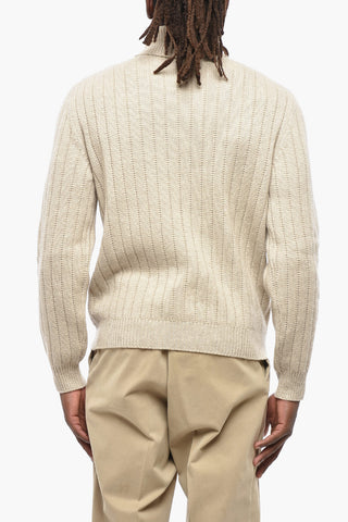 CIRCLE Virgin Wool and Cashmere Turtleneck Sweater