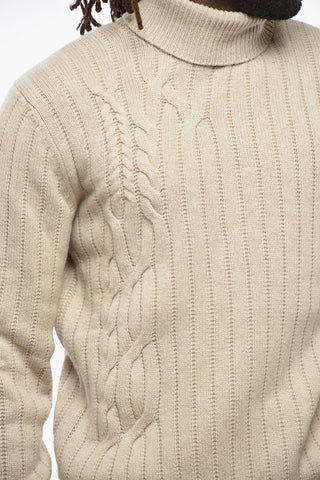 CIRCLE Virgin Wool and Cashmere Turtleneck Sweater