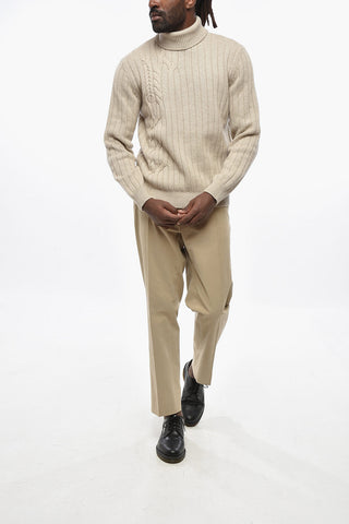 CIRCLE Virgin Wool and Cashmere Turtleneck Sweater