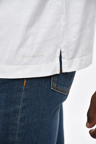 T-Shirt Girocollo in Jersey di Cotone a Tinta Unita