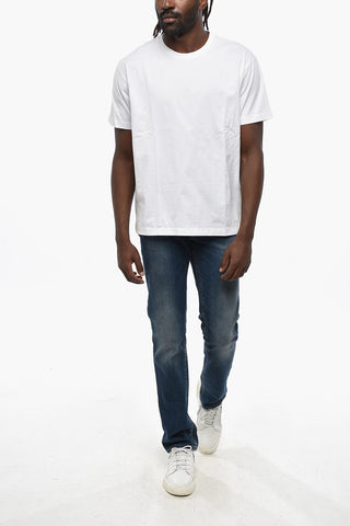 Solid Color Cotton Jersey Crew Neck T-Shirt