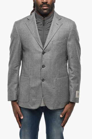 CC COLLECTION Blazer in Lana Vergine con Chest Piece Removibile
