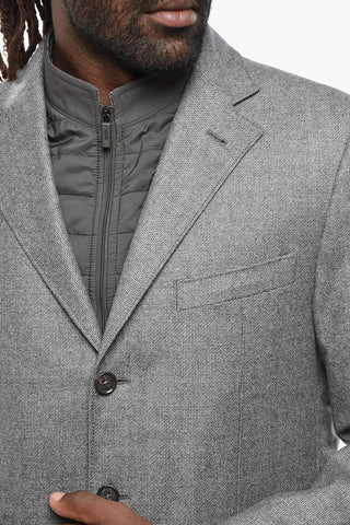 CC COLLECTION Blazer in Lana Vergine con Chest Piece Removibile