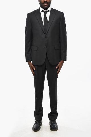 CC COLLECTION Virgin Wool Side Vents Notch Lapel 2-Button Suit