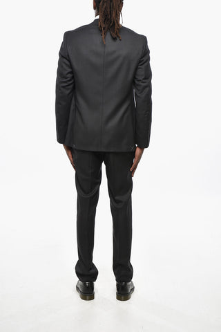 CC COLLECTION Virgin Wool Side Vents Notch Lapel 2-Button Suit