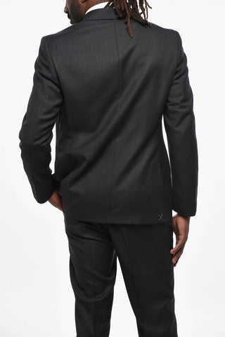 CC COLLECTION Virgin Wool Side Vents Notch Lapel 2-Button Suit
