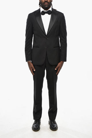 Virgin Wool Side Vents Peak Lapel CERIMONIA 2-Button Suit