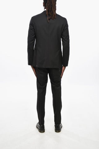 Virgin Wool Side Vents Peak Lapel CERIMONIA 2-Button Suit