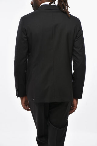 Virgin Wool Side Vents Peak Lapel CERIMONIA 2-Button Suit