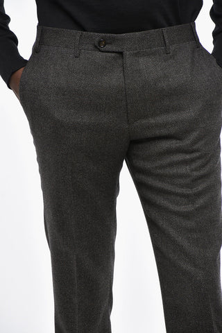 Virgin Wool Suit with Geometric Motif