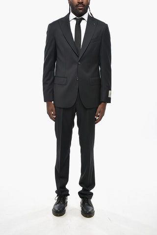 CC COLLECTION Virgin Wool Suit with Peak Lapel