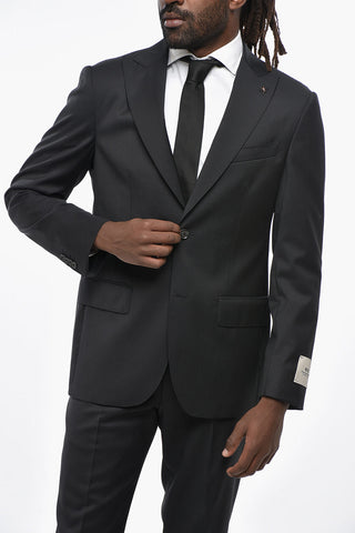 CC COLLECTION Virgin Wool Suit with Peak Lapel