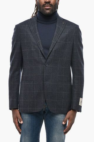 CC COLLECTION Blazer aus Wollmischung mit Windowpane-Muster