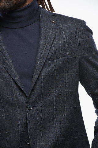 CC COLLECTION Blazer aus Wollmischung mit Windowpane-Muster