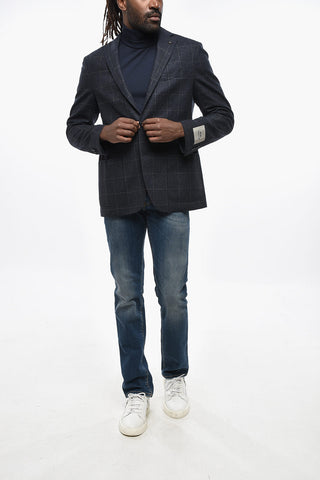 CC COLLECTION Blazer aus Wollmischung mit Windowpane-Muster